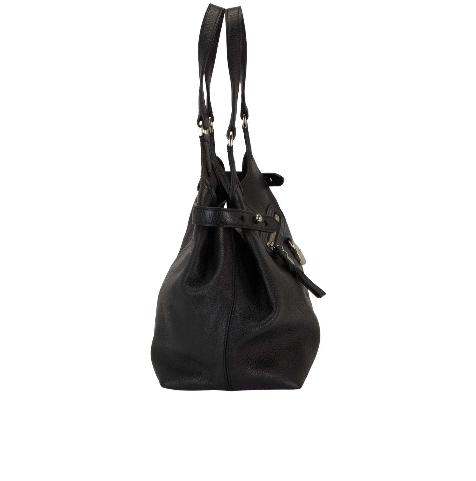 Somerset Tote, &pound;350, Handbags, Black, Leather, Side view